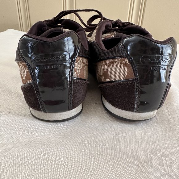 Coach Hilary Sneaker Shoe Signature Jacquard Logo sz 7 - Picture 4 of 9
